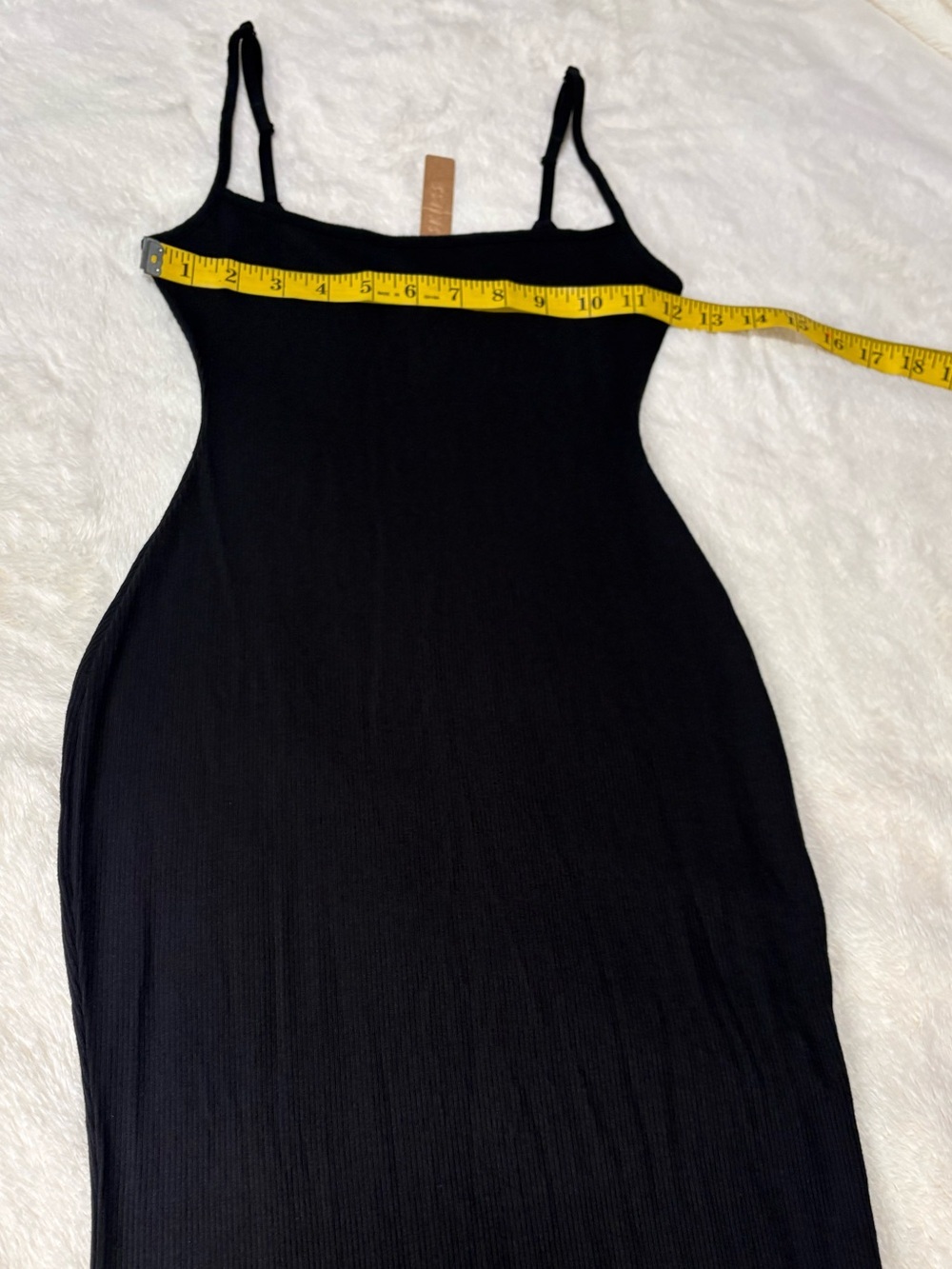 Skims Lounge Petite Long Slip Dress Onyx Black Stretch Maxi Size Small NWT - Picture 4 of 11